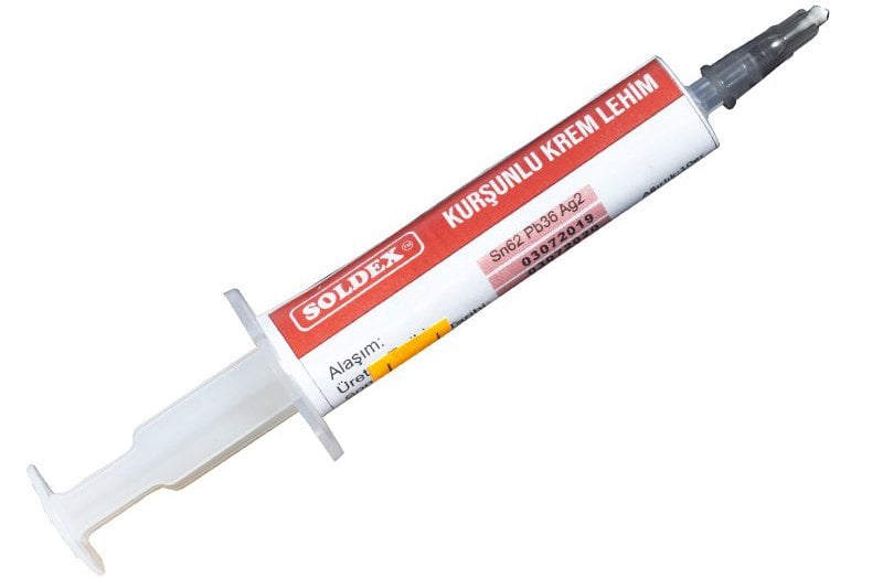 Soldex Kurşunlu 10 Gr. Krem Lehim Şırınga