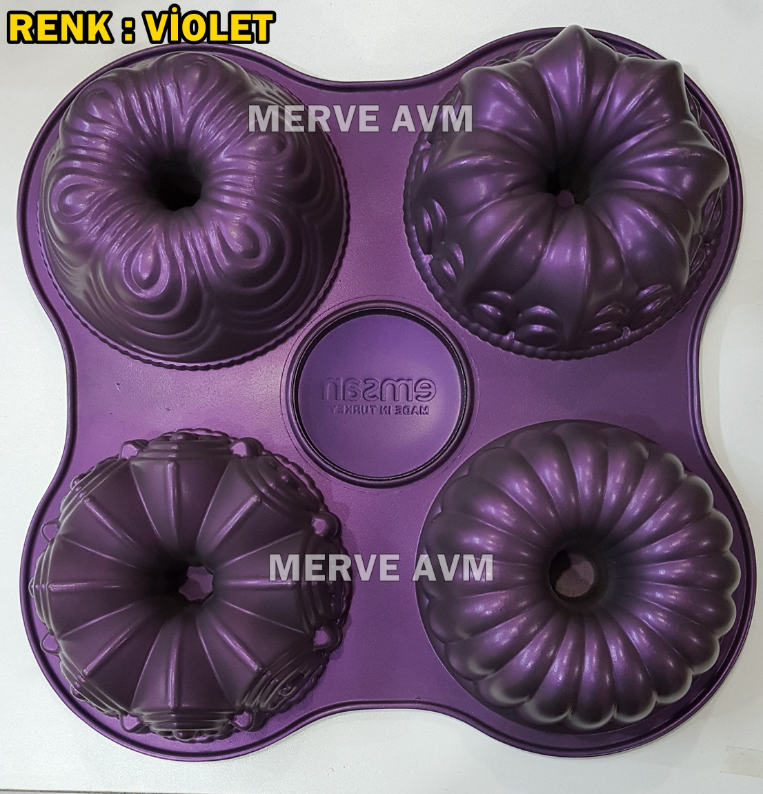 Emsan One Four 4�lü Kek Kalıbı Bakır & Violet Renk Seçenekli
