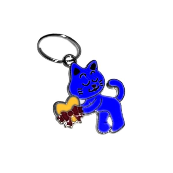 Teleplus Kedi Tasma Aksesuarı Kalpli Kedi İsimlik 2×2.5 cm Mavi