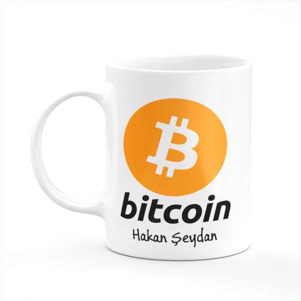 Bitcoin Logolu Kişiye Özel İsimli Kupa Bardak