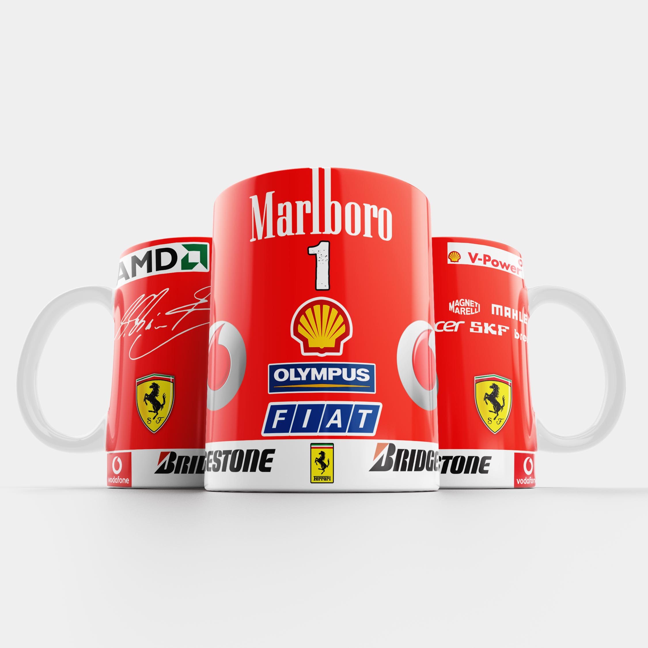 F1 Legend Series - Schumacher - Ferrari Mug Kupa Bardak - Porsele