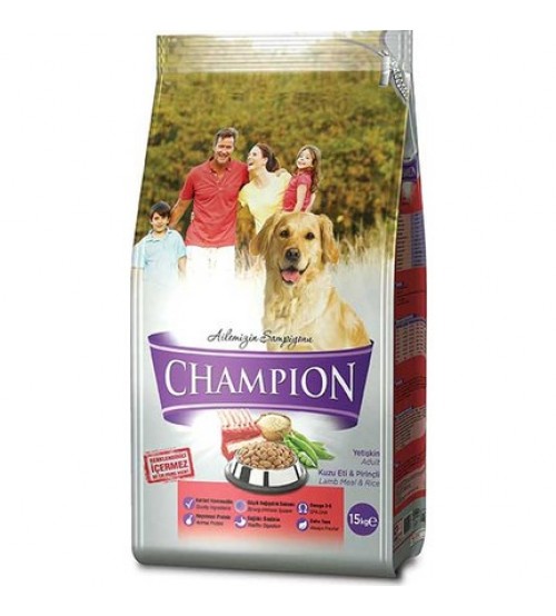 Champion Kuzu Etli ve Pirinçli Yetişkin Köpek Maması 15 KG