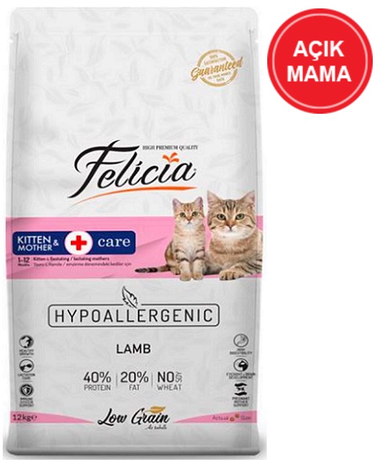 Felicia Kitten & Mother Kuzu Etli Düşük Tahıllı Yavru Kedi Açık Mama 2 KG