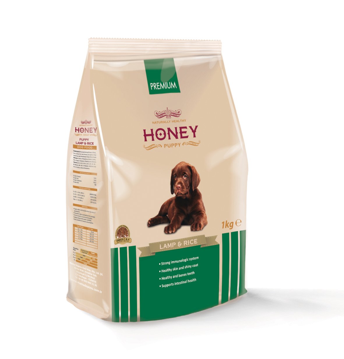 Honey Premium Kuzu Etli Pirinçli Yavru Köpek Maması 1 Kg