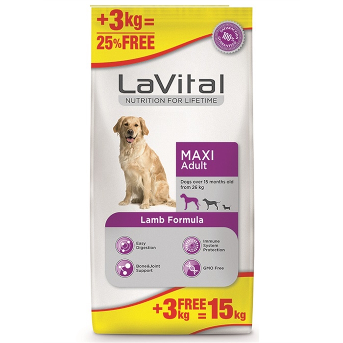 La Vital Dog Maxi Adult Lamb Köpek Maması 12+3 KG