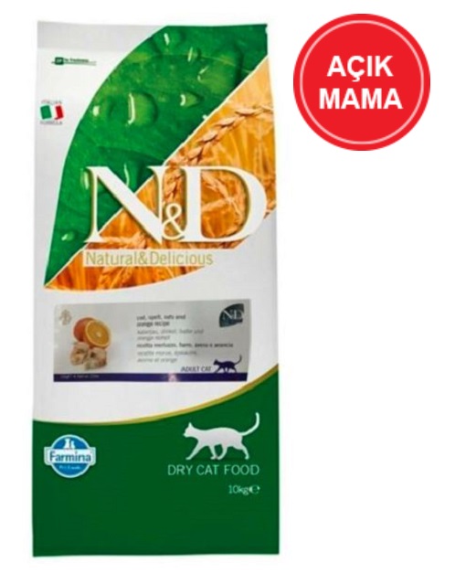 N&D Ocean Düşük Tahıllı Somonlu ve Portakallı Kısır Kedi Açık Mama 1 KG