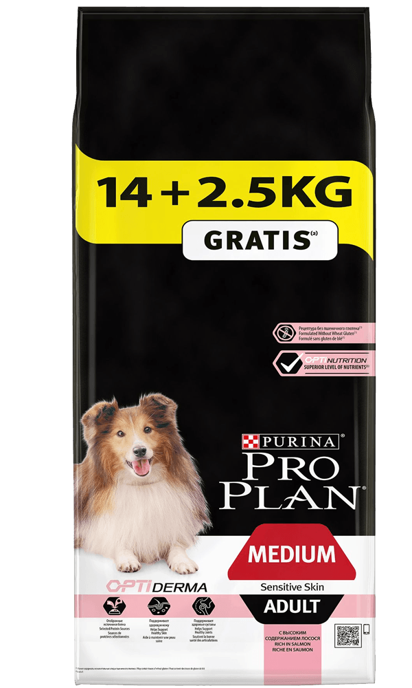 Purina Pro Plan Medium Adult Somonlu Hassas Yetişkin Köpek Maması 14 + 2.5 KG