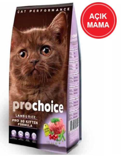 Prochoice Pro 38 Kitten Kuzu Etli Yavru Kedi Açık Mama 2 KG