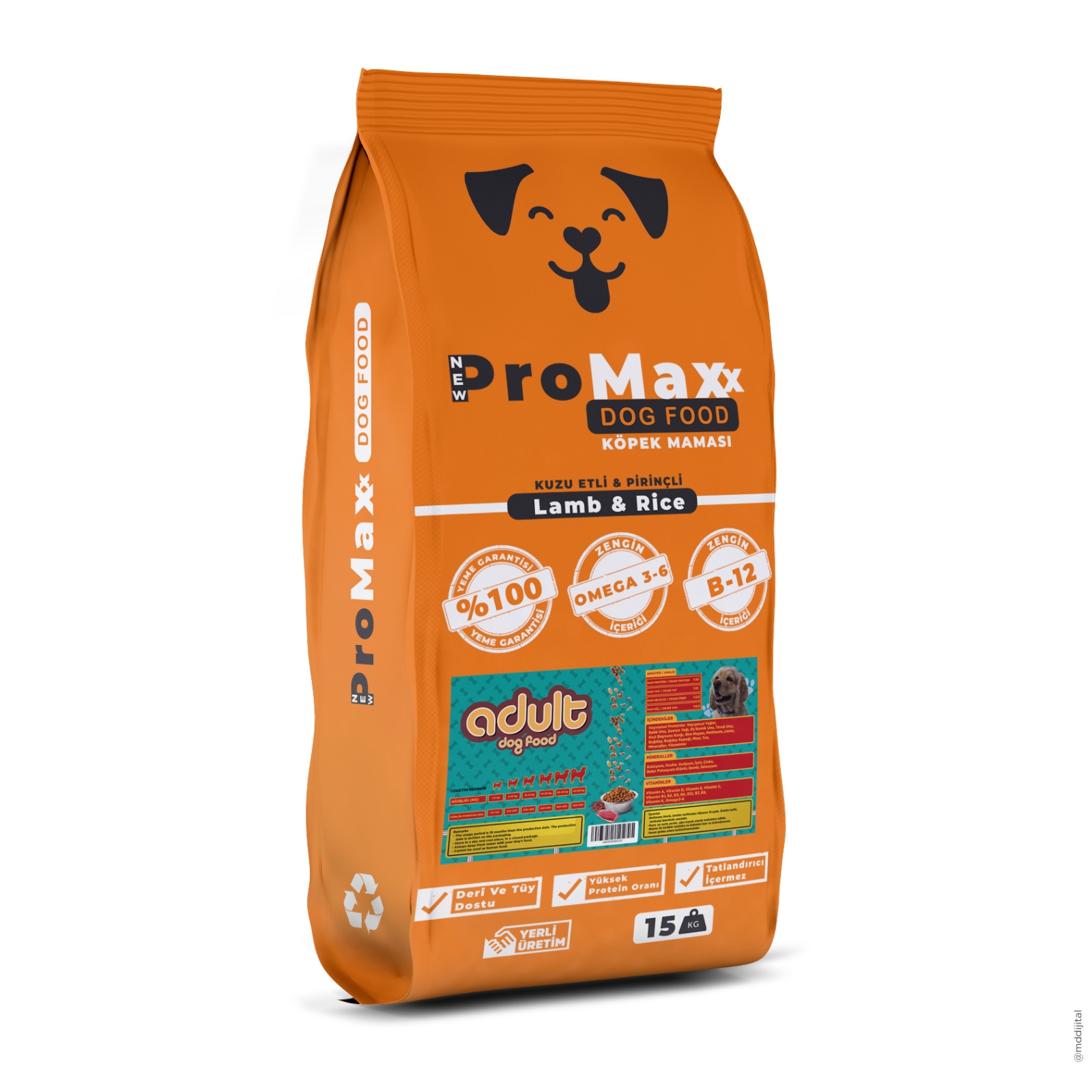Promax Kuzu Etli Pirinçli Yetişkin Köpek Maması 15 Kg
