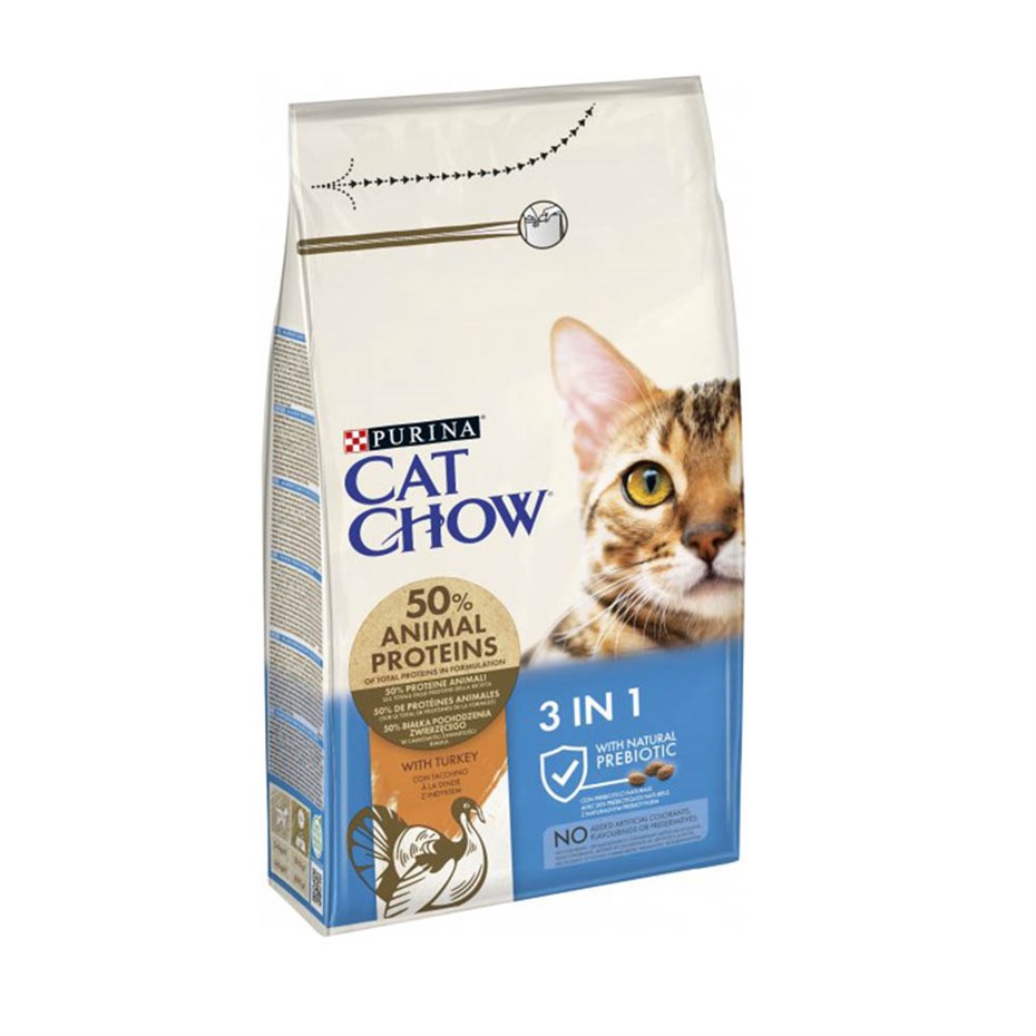 Purina Cat Chow Feline 3in1 Hindili Yetişkin Kedi Maması 1500 G