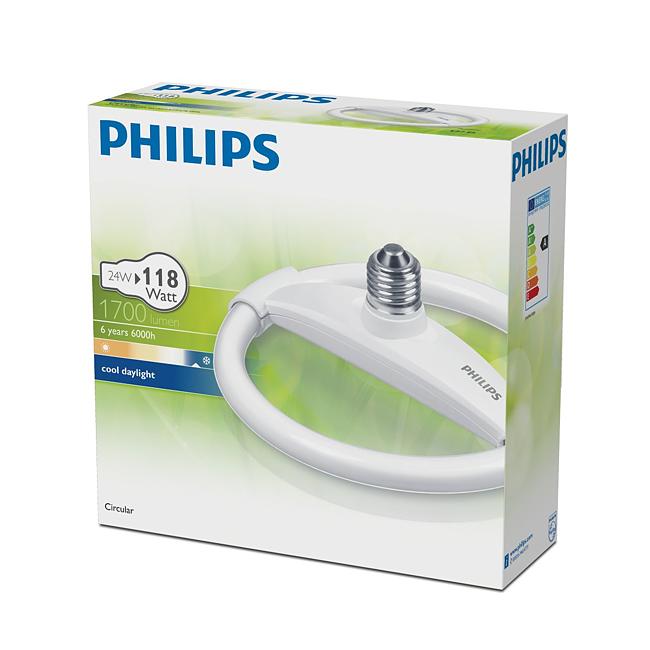 Philips Circular E27 Duylu 24W - Beyaz Işık - Simit Lamba