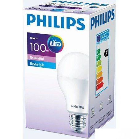 Philips Essential 14 W-100W Led Ampul BEYAZ IŞIK 3'LÜ PAKET