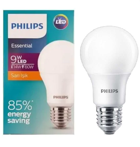 Philips LED Ampul 8W (60W) SARI RENK (Gün IŞIĞI) E27 Duylu 806...