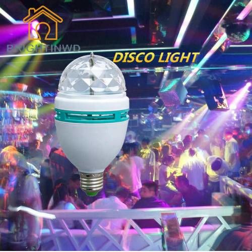 Renkli Döner Başlıklı Led Disko Ampulü Lambası E27 Duy Rgb Topu L