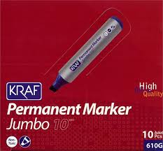 Kraf Permanent Marker Jumbo 10 Mm.Siyah 10 Adet