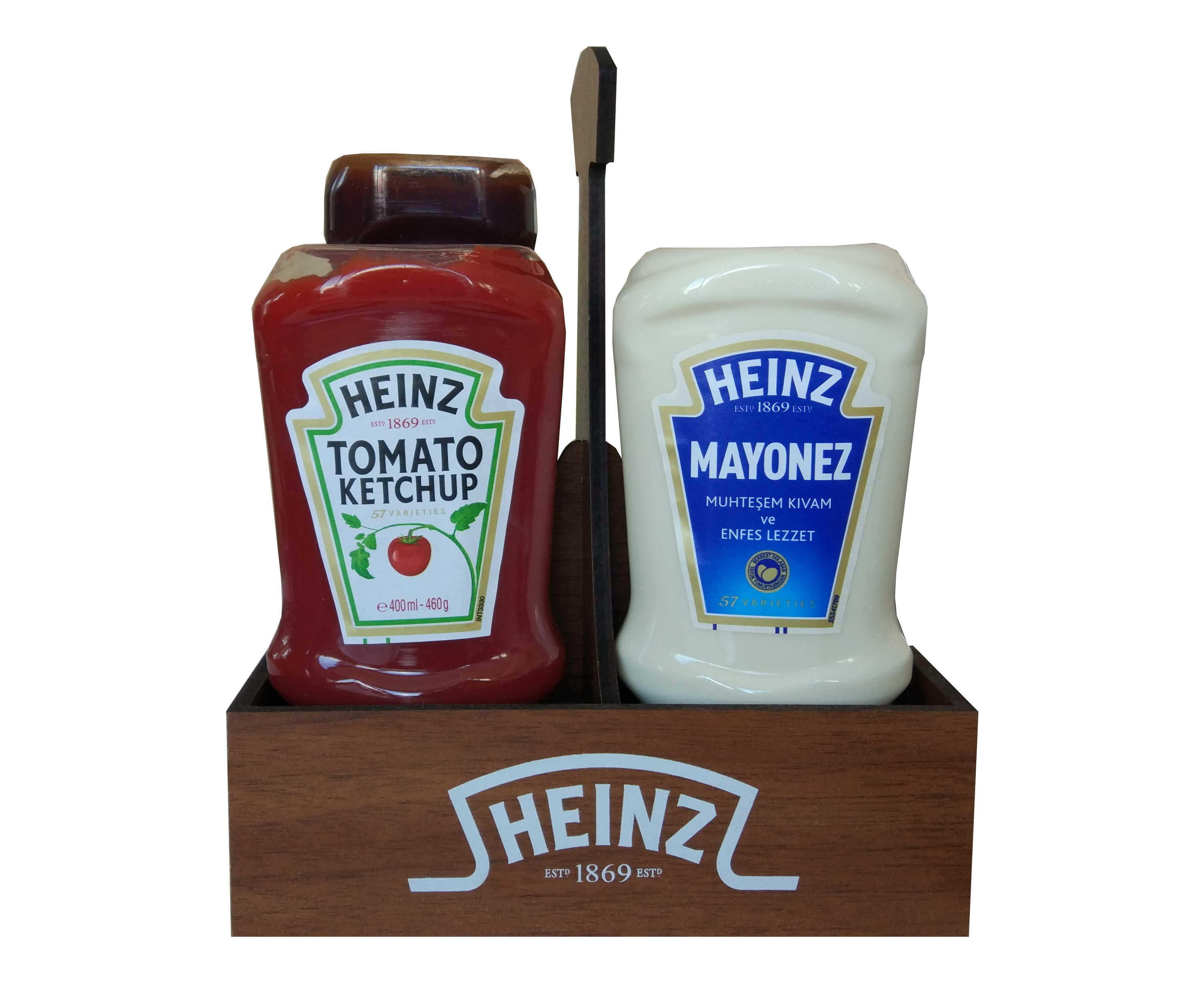 Heinz 4'lü Sos Paketi Ahşap Tepsi Hediyeli