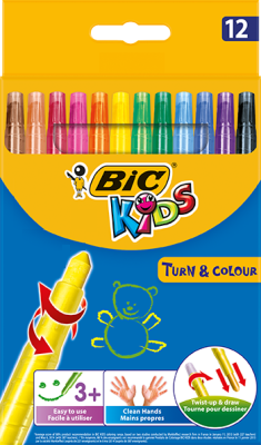 Bic Kids Turn Colour Çevirmeli Mum Pastel Boya 12'li