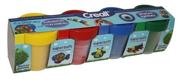 Creall Supersoft Kurumayan Oyun Hamuru 4 Renk x 80 gr. Canlı Renk
