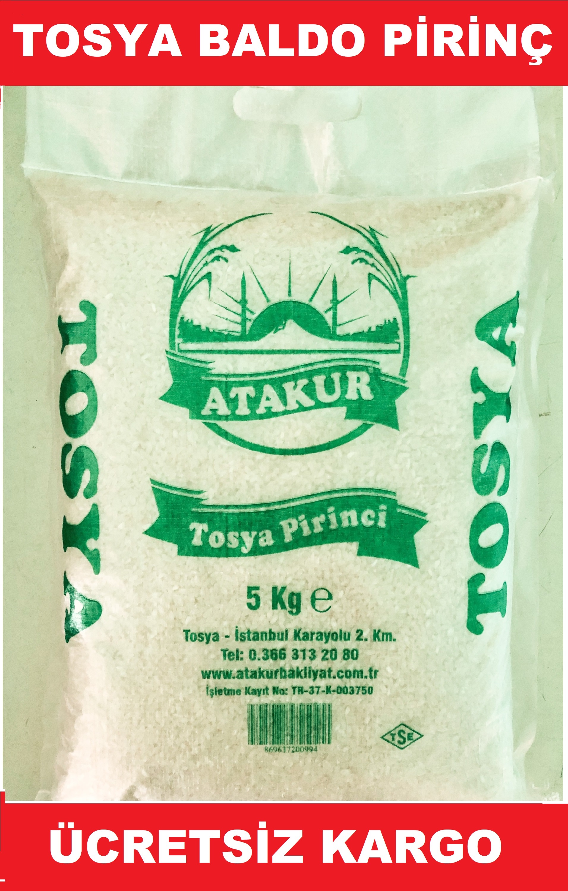 Atakur Tosya Pirinci 5 KG