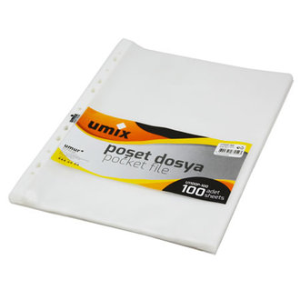 Umix Poşet Dosya Şeffaf 100'lü Paket N:U1100P-100
