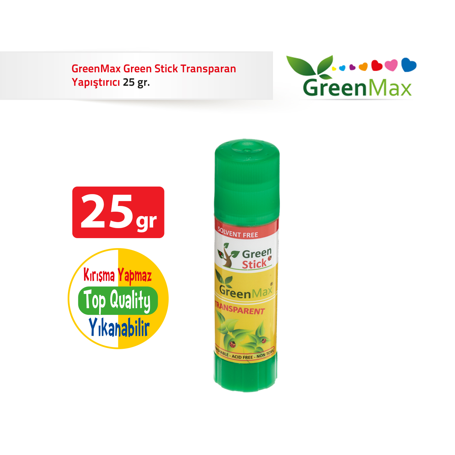 GreenMax Stick Transparan Yapıştırıcı 25 gr.