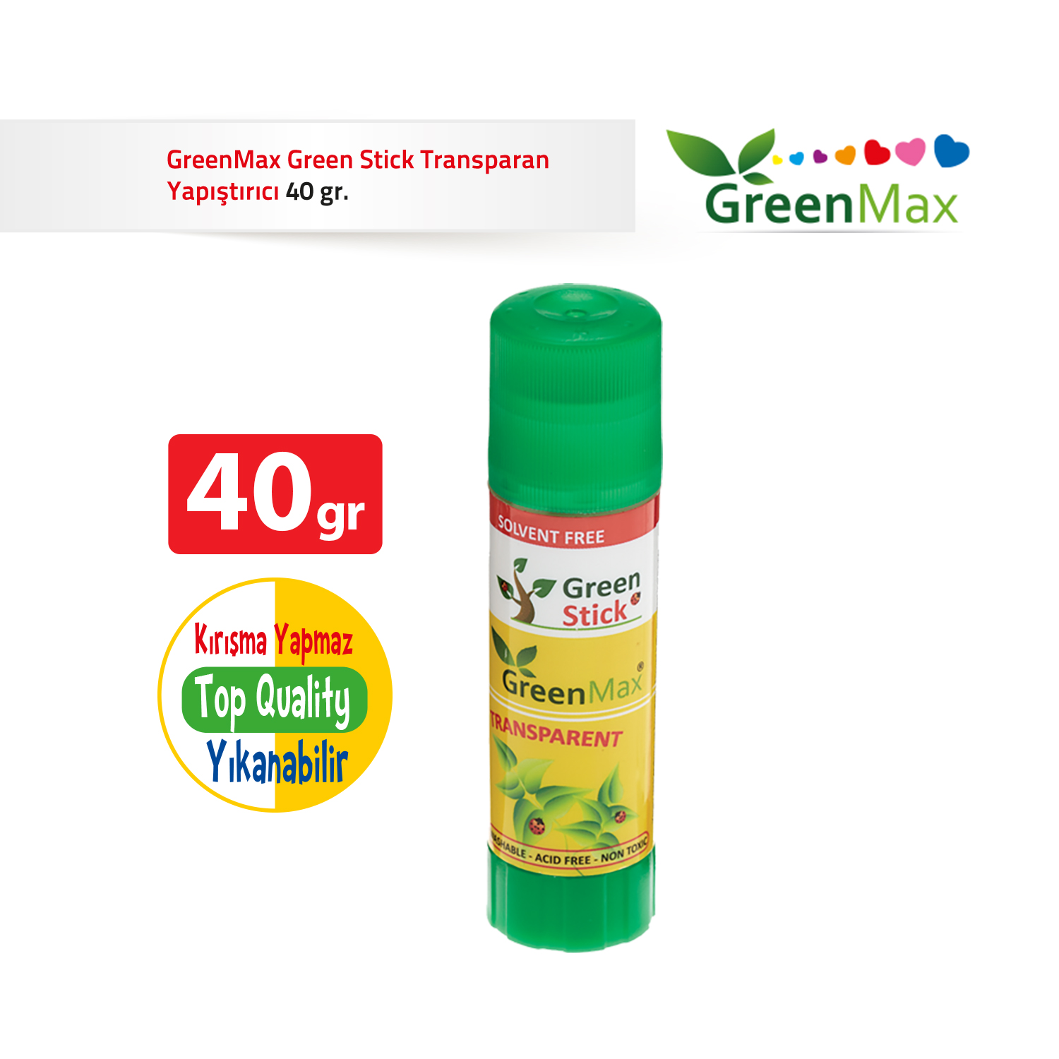 GreenMax Stick Transparan Yapıştırıcı 40 gr.