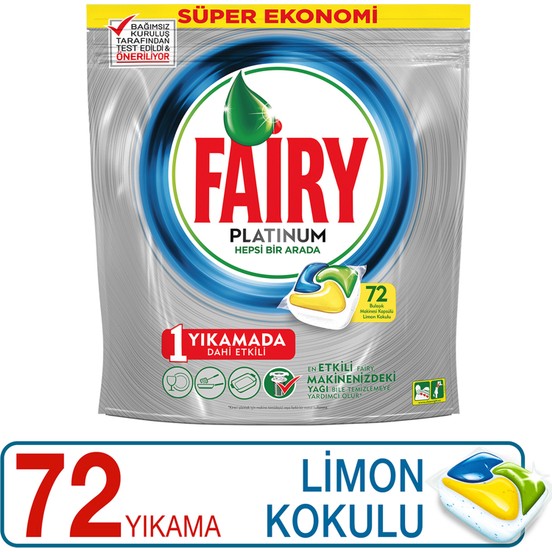 Fairy Platinum Bulaşık Makinesi Deterjanı Kapsülü Limon 72 Adet