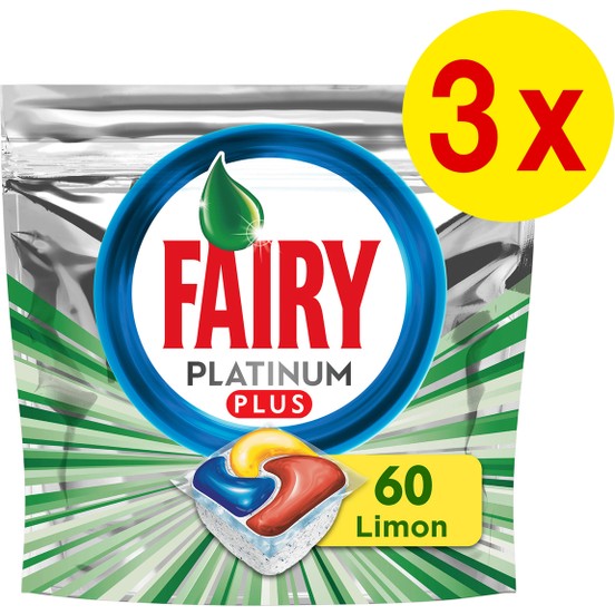 Fairy Platinum Plus Bulaşık Deterjanı Kapsülü 60 'lı X3 =180 Yıka