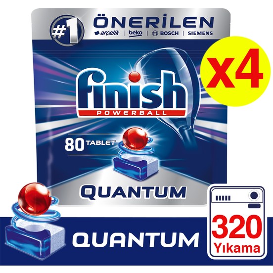 Finish Quantum 80 li x4 320 Yıkama Bulaşık Tableti