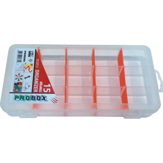 Probox 05335 Plastik Organizer Kutu (15 Bölmeli)