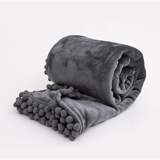 Sıcak Yatak Battaniyesi Tüm Sezon Peluş-siyah
