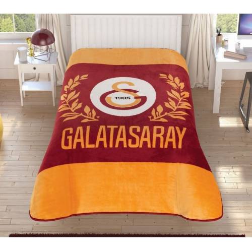 Taç Galatasaray Sarı Kırmızı Tek Kişilik Lisanslı Battaniye