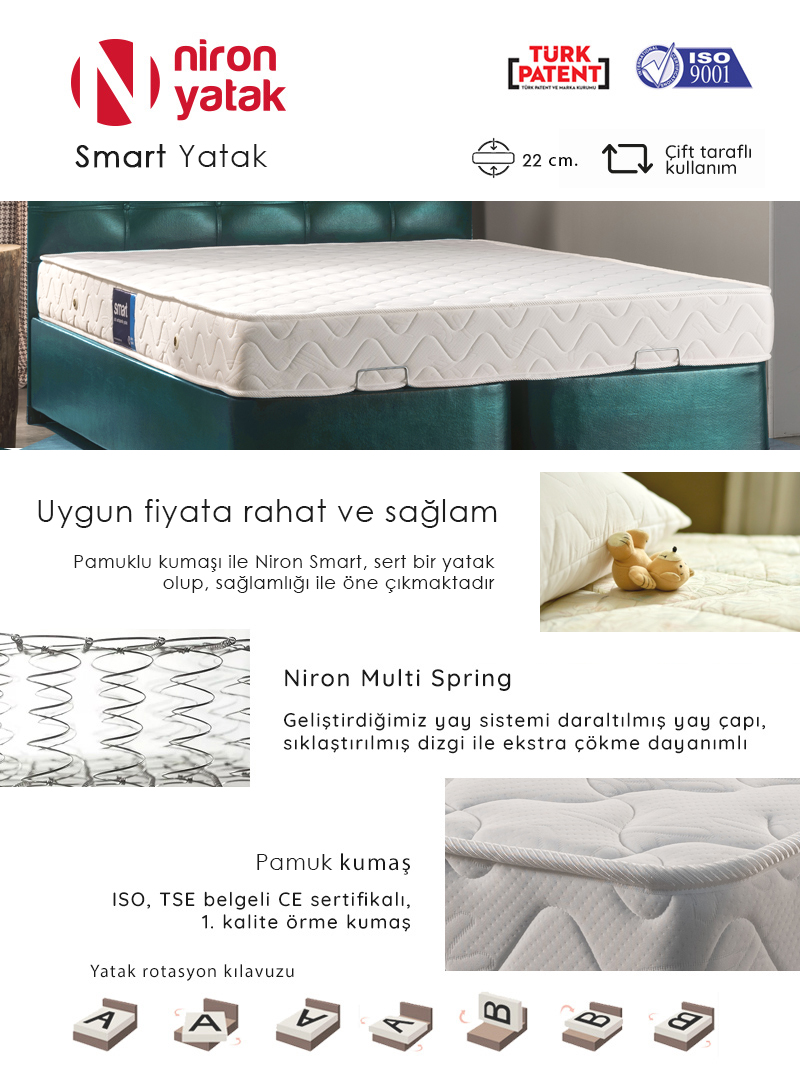 Tek Kisilik Ortopedik Yatak 90x190 Cm Niron Smart Fiyatlari Ve Ozellikleri