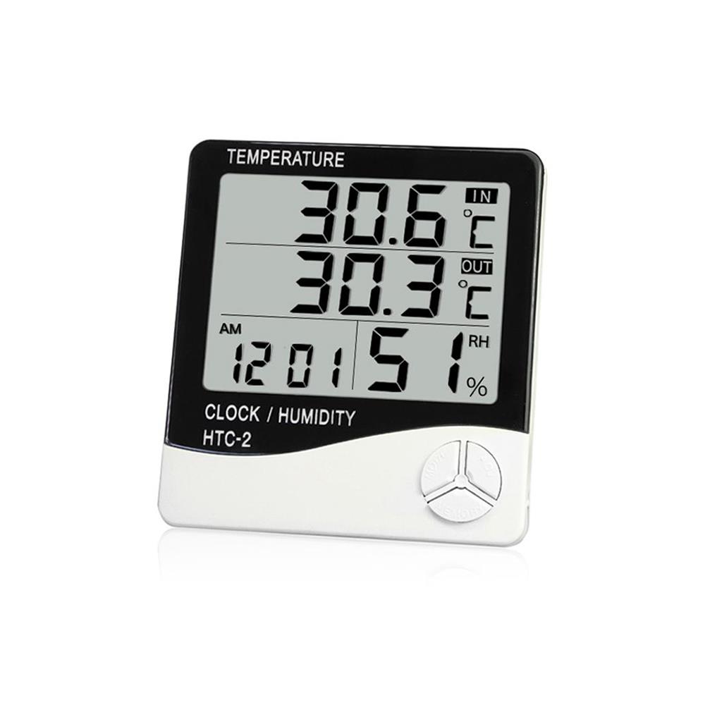 Htc 2 Dijital Termometre Saat Isı Sıcaklık Nem Ölçer