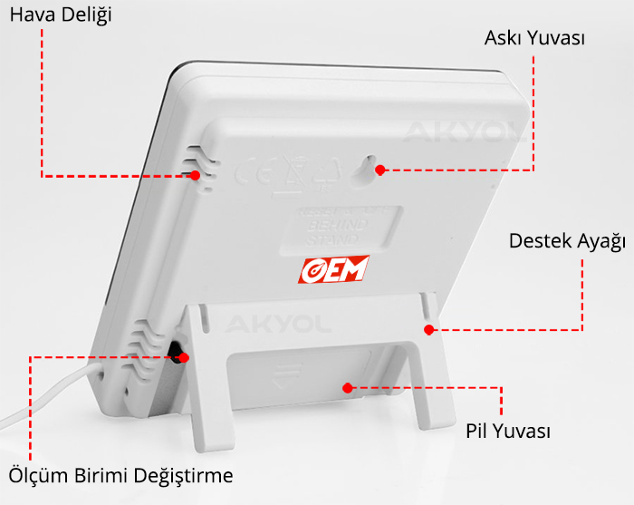 h220 iç dış sıcaklık ölçer