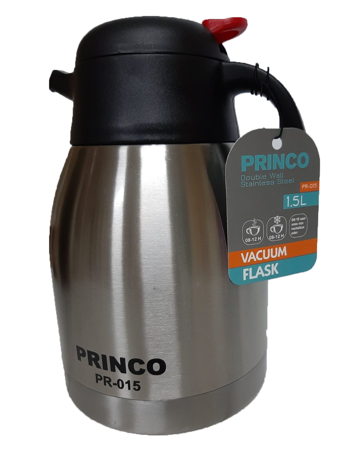 Princo PR-015 Çift Katmanlı 1,5  Lt İnox Çelik Termos