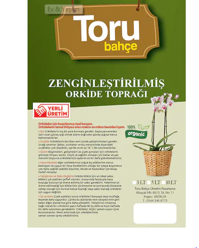 Toru bahçe Orkide Toprağı 3 lt 5 lt 10 lt 20 lt