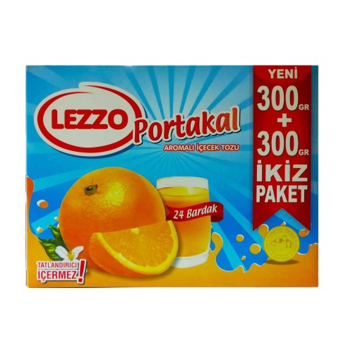 Lezzo Portakal Aromalı İçecek Tozu 600 Gr (24 Bardak)