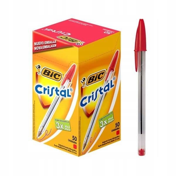 Bic Cristal Medium Kırmızı Tükenmez Kalem 50'li