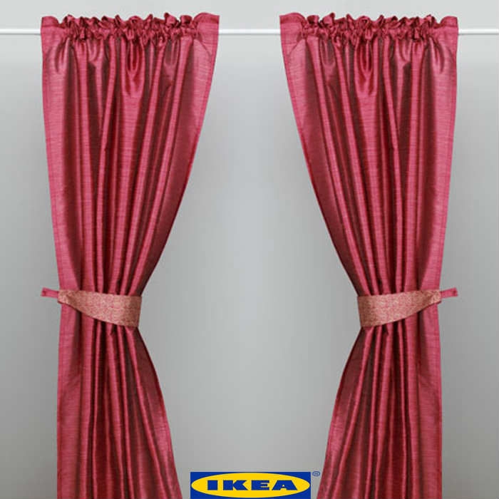 IKEA Felicia Çift Kanat Perde Pembe 145x300cm KD090