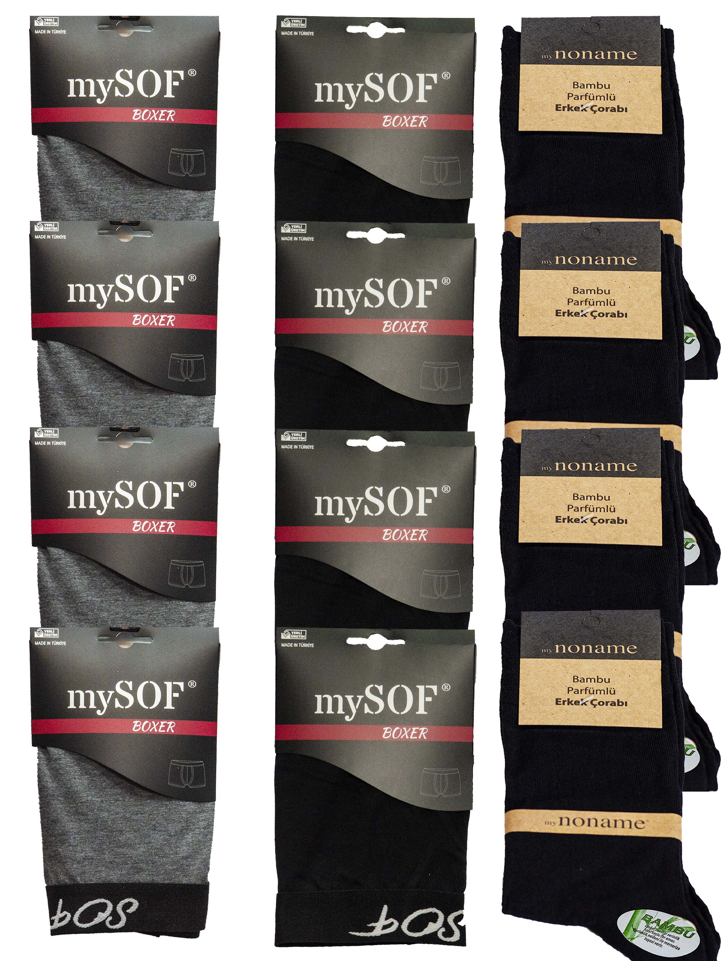mySOF Premium 8+4 Boxer & Bambu Çorap Seti 8B4B