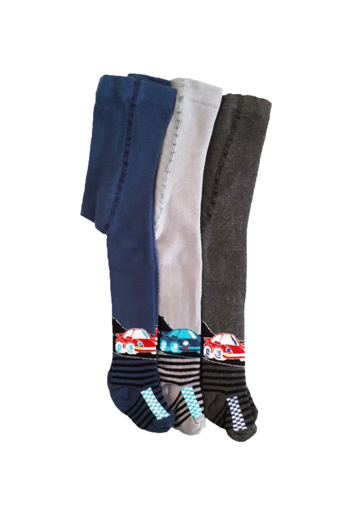 Lababy Erkek Çocuk Renkli Desenli Pamuklu Likralı Külotlu Çorap