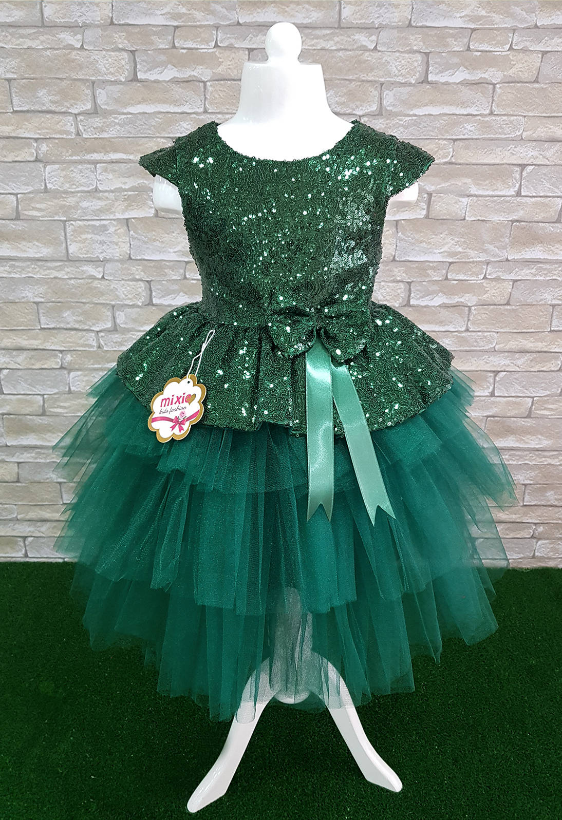 mixie… zümrüt yeşili...doğum günü, tüllü abiye elbise
