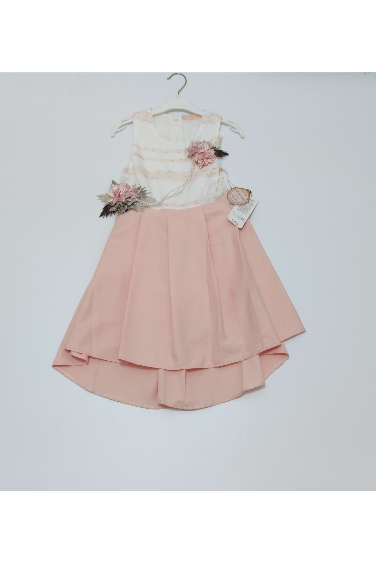 Xanded Kız Çocuk Pembe Çiçekli  Elbise