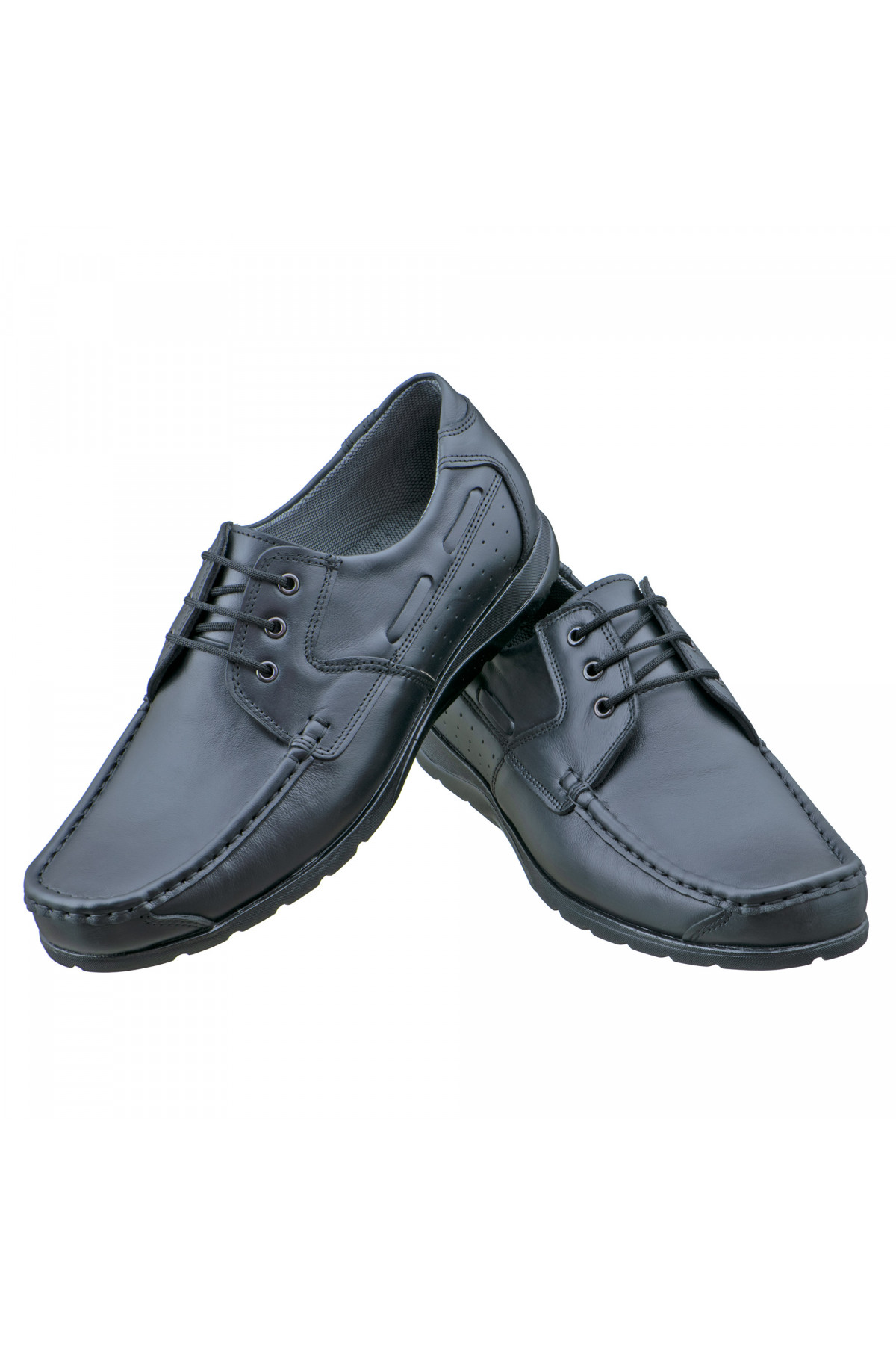 Siyah Dikiş Detaylı Bağcıklı Erkek Ayakkabı