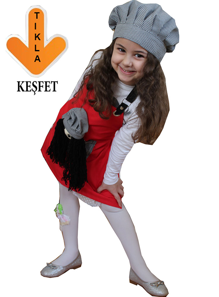 Erkek Çocuk Aşçı Kıyafeti Amigurumi Oyuncak Bebek Figürlü