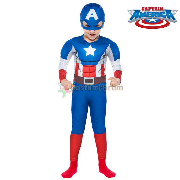Kaptan Amerika Kostümü, Captain America Kıyafeti4-6 Yaş