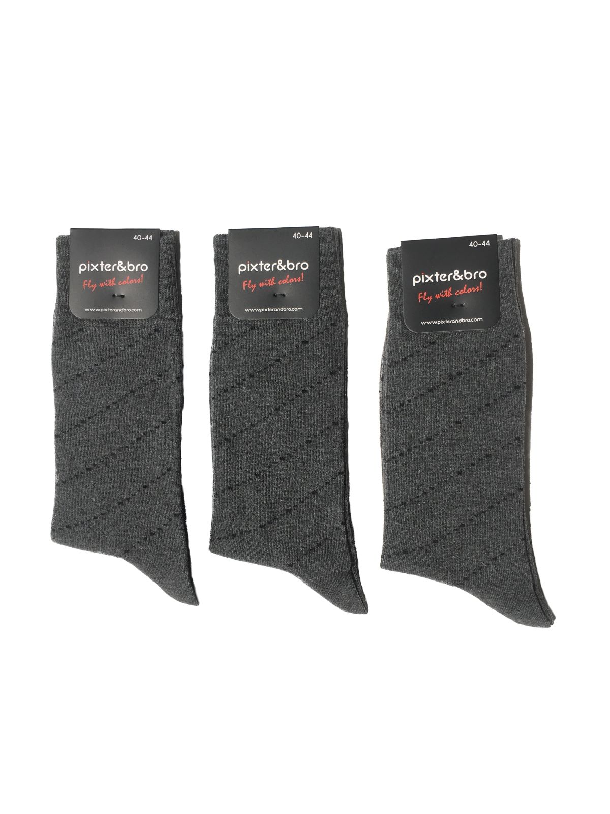 Üçlü Eko Soket Çorap Çizgili-Gri