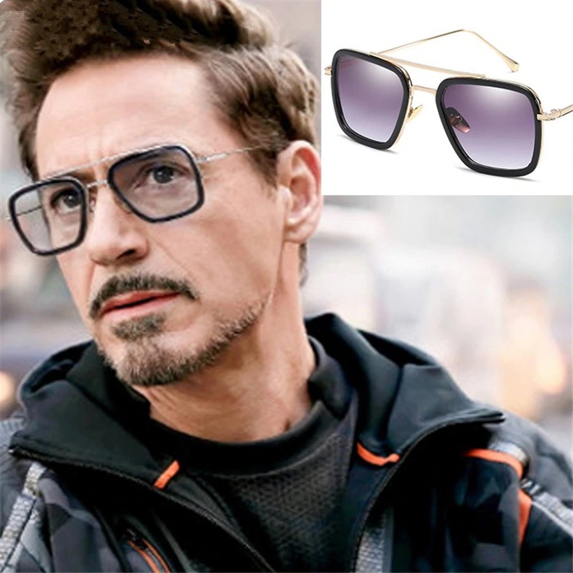 Tony Stark Iron Man Avengers tarzı Erkek Güneş Gözlüğü