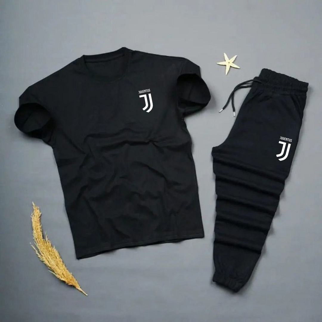FiftyColor 2 Li Oversize Siyah Tshirt-Siyah Eşofman Kombin JV